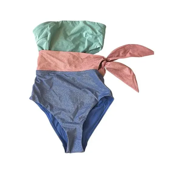 Zimmermann Lurex Cutout Bandeau One-Piece Swimsuit Size 4 NWT - Picture 3 of 11